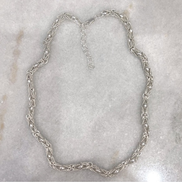 Sterling Silver Byzantine Rope Chain Necklace - Picture 5 of 10